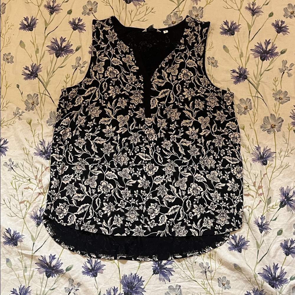 Reitmans Black and White Floral Tank Top - Picture 3 of 5